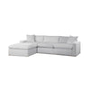 Dexy 119 Inch 4pc Modular L Sectional Sofa Pillows Light Gray Teddy Fabric By Casagear Home BM317398