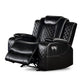 Aile 37 Inch Modern Power Recliner Chair Black Faux Leather Upholstery By Casagear Home BM317399