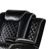 Aile 37 Inch Modern Power Recliner Chair Black Faux Leather Upholstery By Casagear Home BM317399