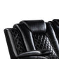 Aile 85 Inch Power Recliner Sofa Bluetooth Charging Black Faux Leather By Casagear Home BM317403