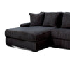 Lsy 2pc Oversize Sectional Sofa Reversible Chaise Black Jumbo Corduroy By Casagear Home BM317407