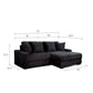 Lsy 2pc Oversize Sectional Sofa Reversible Chaise Black Jumbo Corduroy By Casagear Home BM317407