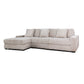 Lsy 3pc Oversize Sectional Sofa Reversible Chaise Beige Jumbo Corduroy By Casagear Home BM317409