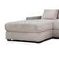 Lsy 3pc Oversize Sectional Sofa Reversible Chaise Beige Jumbo Corduroy By Casagear Home BM317409