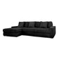 Lsy 3pc Oversize Sectional Sofa Reversible Chaise Black Jumbo Corduroy By Casagear Home BM317410