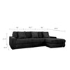 Lsy 3pc Oversize Sectional Sofa Reversible Chaise Black Jumbo Corduroy By Casagear Home BM317410