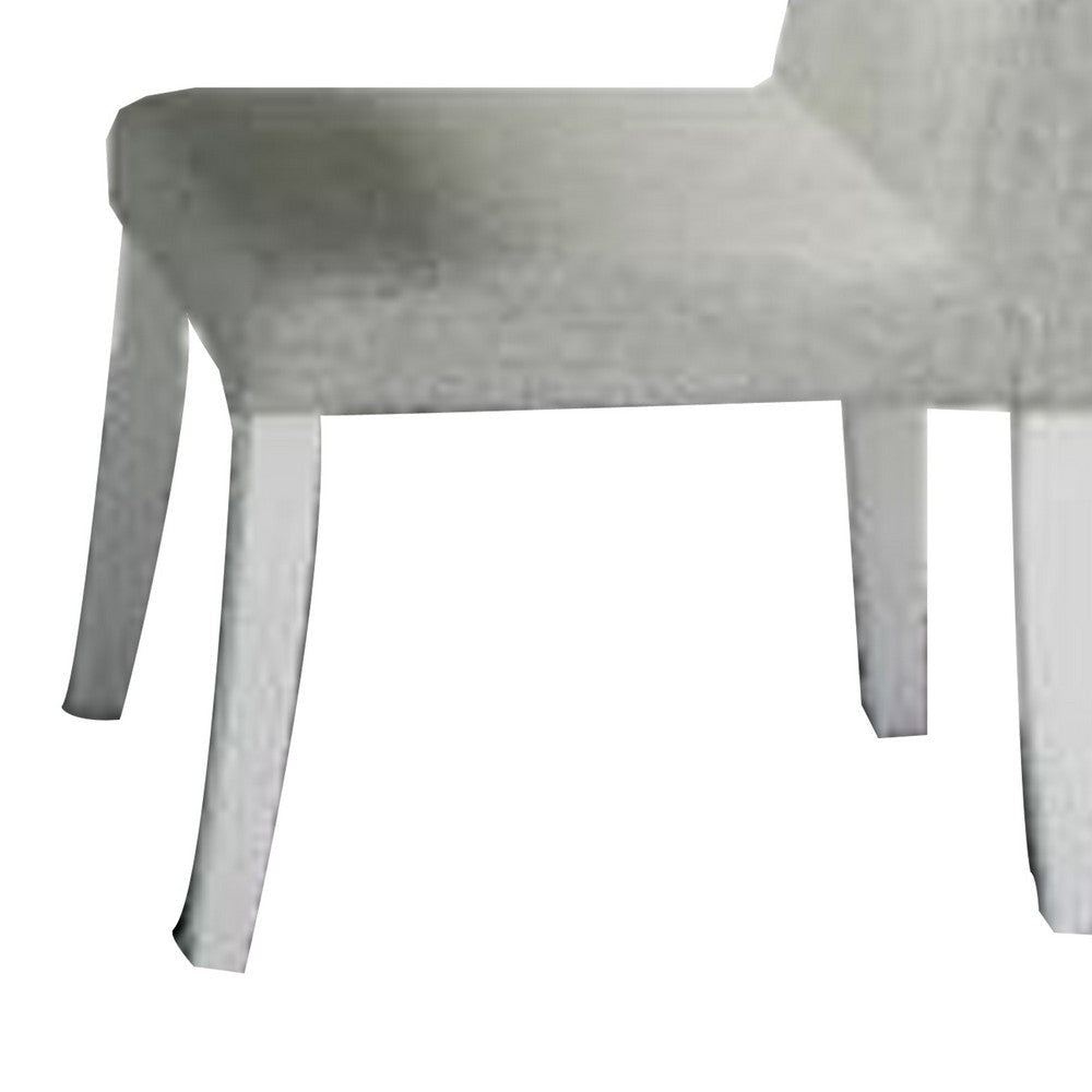 Cid Avi 16 Inch Dining Chair Set of 2 White Fabric Soft Cushions Wood By Casagear Home BM317412