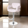 Rina 26-34 Inch Bar Counter Chair Adjustable Swivel White Eco Leather By Casagear Home BM317413