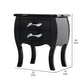 Nial 24 Inch Nightstand 2 Drawers Smooth Black Lacquer Wood Finish Steel By Casagear Home BM317416