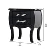 Nial 24 Inch Nightstand 2 Drawers Smooth Black Lacquer Wood Finish Steel By Casagear Home BM317416