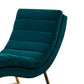 Reno Linda 66 Inch Lounge Chaise Channel Tufted Green Velvet Steel Legs By Casagear Home BM317421