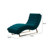 Reno Linda 66 Inch Lounge Chaise Channel Tufted Green Velvet Steel Legs By Casagear Home BM317421