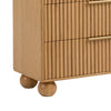 Cid Joya 45 Inch Tall Chest 4 Drawers Golden Metal Handles Natural Oak By Casagear Home BM317423