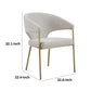 Cid Kasa 23 Inch Dining Chair Off White Fabric Wingback Antique Brass By Casagear Home BM317428