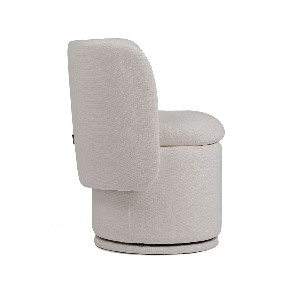 Reno Nori 26 Inch Swivel Dining Chair Off White Fabric Wingback Wood By Casagear Home BM317430