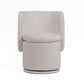 Reno Nori 26 Inch, Swivel Dining Chair, Off White Fabric, Wingback, Wood By Casagear Home