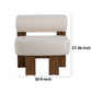 Cid Rosy 31 Inch Accent Chair Off White Fabric Foam Cushions Brown Wood By Casagear Home BM317431