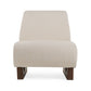 Cid Bob 29 Inch Accent Chair Off White Fabric Curved Back Brown Wood By Casagear Home BM317433