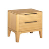 Cid Jima 26 Inch Nightstand, 2 Drawers, Solid Wood in Natural Oak Finish By Casagear Home