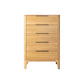 Cid Jima 50 Inch Tall Chest 4 Drawers Solid Wood in Natural Oak Finish By Casagear Home BM317437