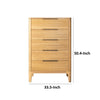 Cid Jima 50 Inch Tall Chest 4 Drawers Solid Wood in Natural Oak Finish By Casagear Home BM317437