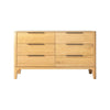 Cid Jima 59 Inch Dresser 6 Drawers Solid Wood in Natural Oak Finish By Casagear Home BM317438