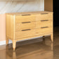 Cid Jima 59 Inch Dresser 6 Drawers Solid Wood in Natural Oak Finish By Casagear Home BM317438