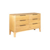 Cid Jima 59 Inch Dresser, 6 Drawers, Solid Wood in Natural Oak Finish By Casagear Home