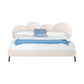 Runo Queen Platform Bed Bubble Cushion Headboard White Sherpa Upholstery By Casagear Home BM317442