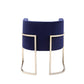 Naaz 24 Inch Kids Chair Round Blue Cushioned Velvet Cantilever Gold Base By Casagear Home BM317448