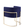 Naaz 24 Inch Kids Chair Round Blue Cushioned Velvet Cantilever Gold Base By Casagear Home BM317448