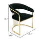 Moha 24 Inch Dining Chair Round Cantilever Base Black Velvet Gold Finish By Casagear Home BM317452