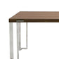 Cid Zyla 95 Inch Dining Table Rectangular Stainless Steel Walnut Brown By Casagear Home BM317453