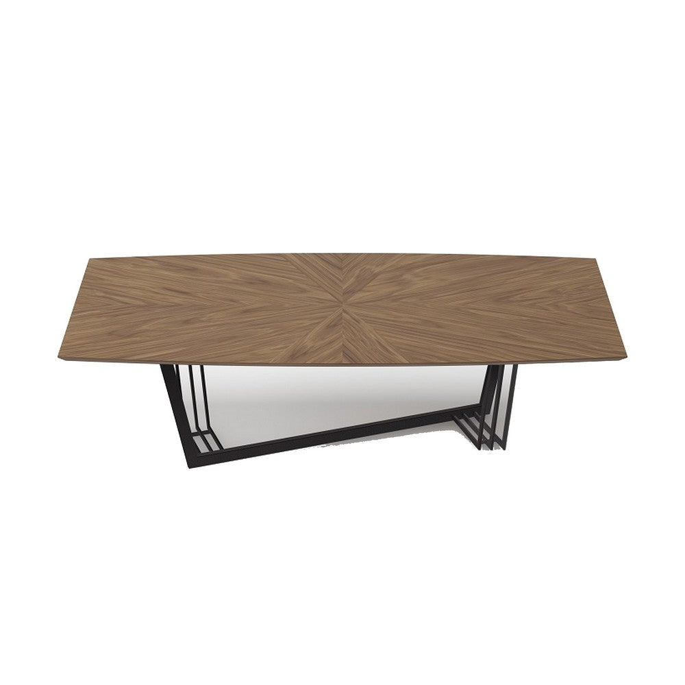 Glory 107 Inch Dining Table Rectangular Top Trestle Iron Black Walnut By Casagear Home BM317455