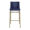 Cid Kinn 27 Inch Counter Stool Set of 2 Wingback Seat Navy Blue Velvet By Casagear Home BM317457