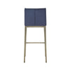 Cid Kinn 27 Inch Counter Stool Set of 2 Wingback Seat Navy Blue Velvet By Casagear Home BM317457