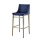 Cid Kinn 27 Inch Counter Stool Set of 2 Wingback Seat Navy Blue Velvet By Casagear Home BM317457