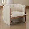 Kojin 33 Inch Accent Chair Set of 2 Cushioned Curved Frame Beige Copper By Casagear Home BM317458