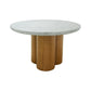 Cid Ziv 47 Inch Dining Table, Gray Faux Concrete Round Top, 3 Pillar Base By Casagear Home