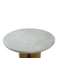 Cid Ziv 47 Inch Dining Table Gray Faux Concrete Round Top 3 Pillar Base By Casagear Home BM317460