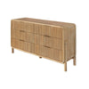 Cid Tori 59 Inch Wide Dresser 4 Fluted Drawers Gold Handles Natural Brown By Casagear Home BM317467