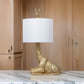 25 Inch Table Lamp Jungle African Giraffe Statuette Gold Metal Base By Casagear Home BM317471