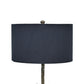 31 Inch Modern Table Lamp Black Drum Shade Unique Gilt Base Bronze Metal By Casagear Home BM317472