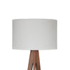 Megan 71 Inch Floor Lamp White Drum Shade and Brown Wood Tripod Base By Casagear Home BM317473