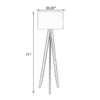 Megan 71 Inch Floor Lamp White Drum Shade and Brown Wood Tripod Base By Casagear Home BM317473