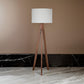 Megan 71 Inch Floor Lamp White Drum Shade and Brown Wood Tripod Base By Casagear Home BM317473