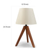 Hena 25 Inch Table Lamp White Empire Fabric Shade Brown Wood Tripod Base By Casagear Home BM317475