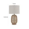 23 Inch Boho Table Lamp Set of 2 White Shade Beige Rattan Woven Lantern By Casagear Home BM317476