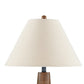 30 Inch Table Lamp White Empire Fabric Shade Tapered Brown Wood Frame By Casagear Home BM317477