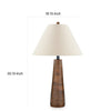 30 Inch Table Lamp White Empire Fabric Shade Tapered Brown Wood Frame By Casagear Home BM317477